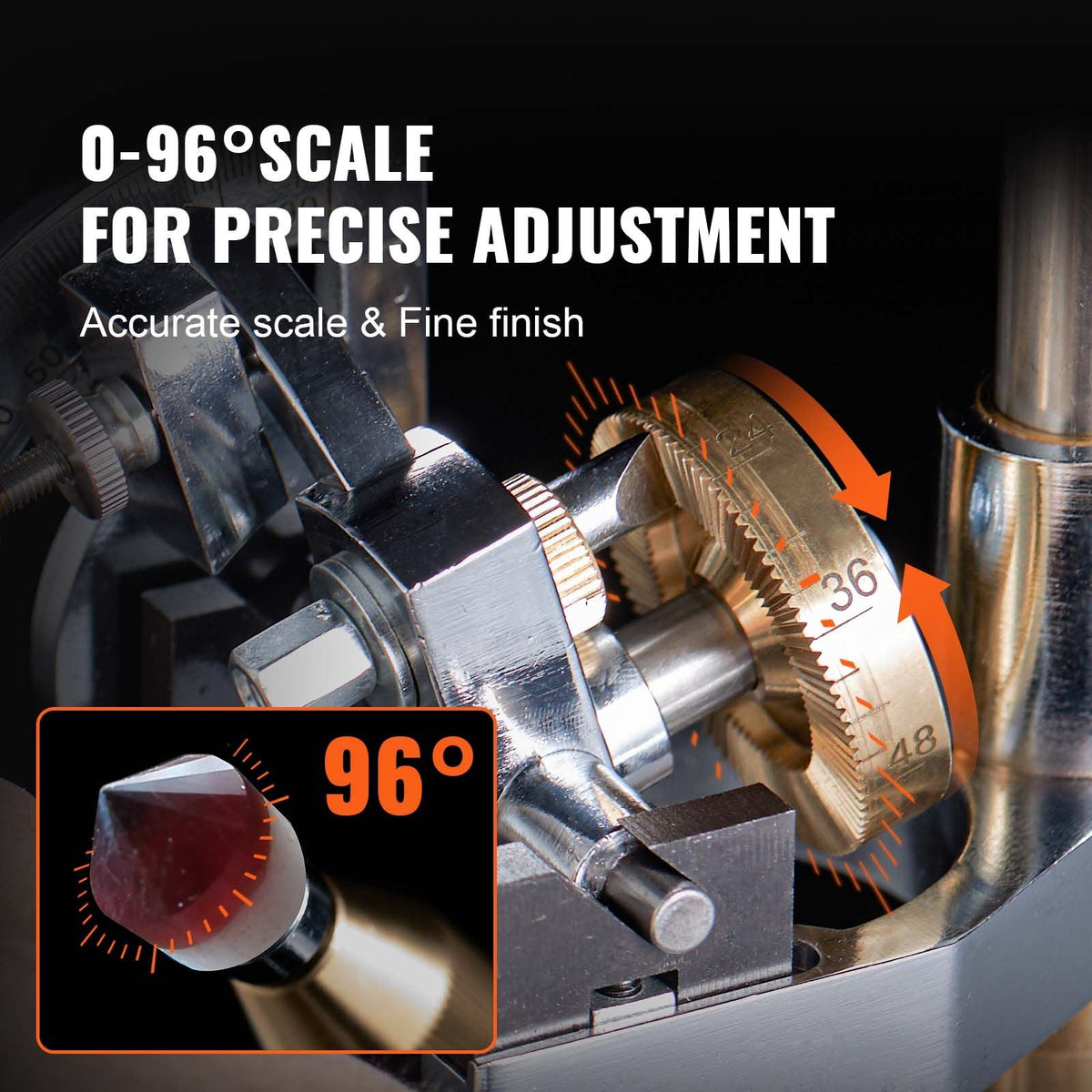 Gem Faceting Machine, 180W Jade Grinding Polishing Machine 0-2980RPM Adjustable Rotating Speed, Rock Jewel Angle Polisher with Precise Mechanical Manipulator & Scale Gem Jade Stone Crystal