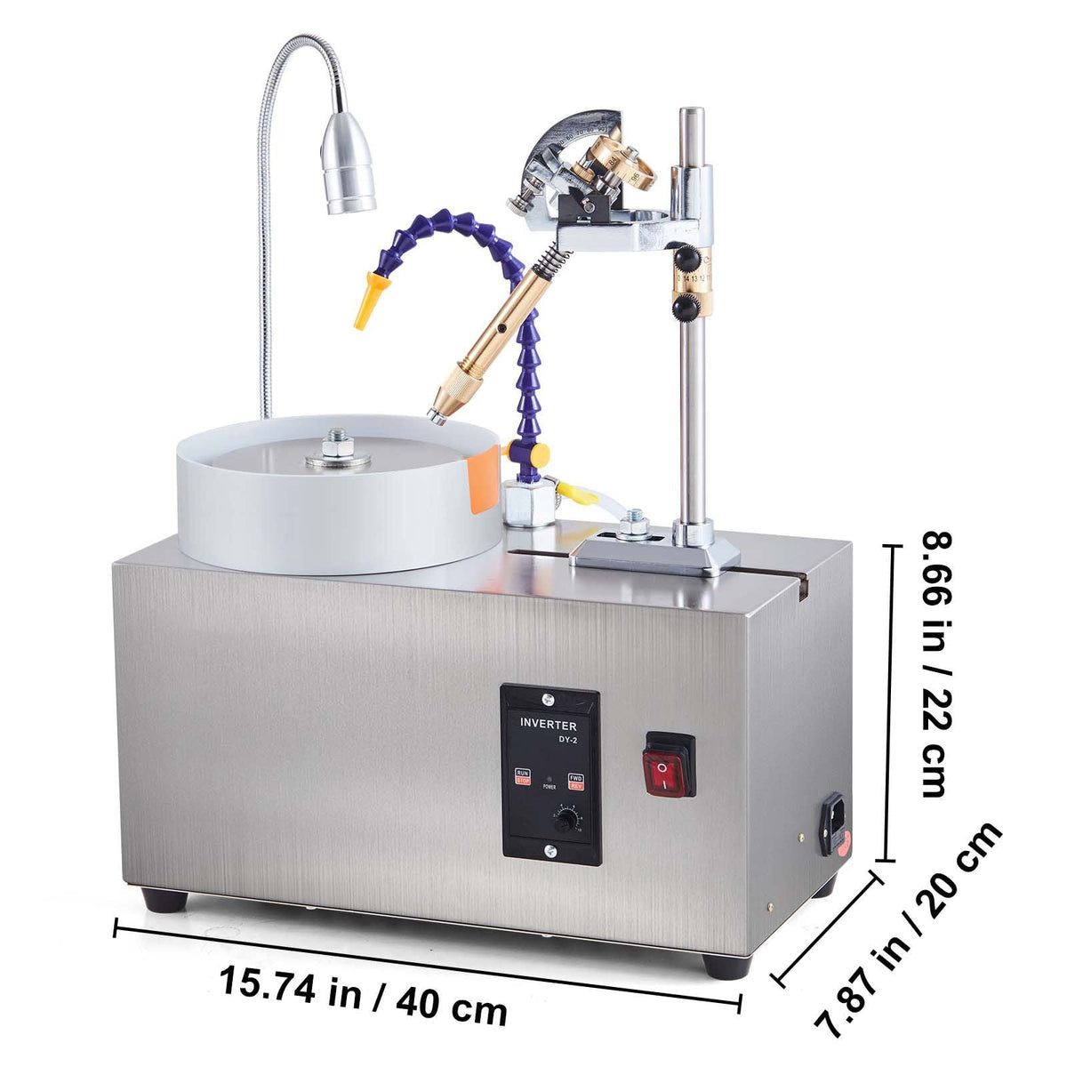Gem Faceting Machine, 180W Jade Grinding Polishing Machine 0-2980RPM Adjustable Rotating Speed, Rock Jewel Angle Polisher with Precise Mechanical Manipulator & Scale Gem Jade Stone Crystal