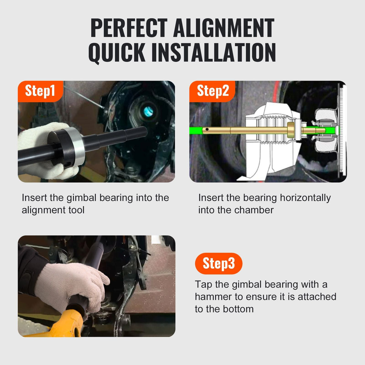 Gimbal Bearing Alignment and Install Kit, Heavy Duty Engine Alignment Tools Set Fits for Mercruiser Alpha, Alpha 1, MR, Bravo, OMC, Cobra, and Volvo