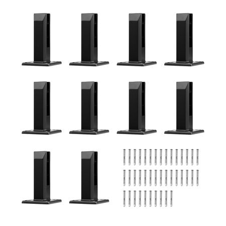 Glass Clamp, 10 PCS Square Glass Railing Bracket for 0.31 "-0.47 " Tempered Glass, 304 Stainless Steel Glass Mounting Clamp, 0.12' Thick Glass Shelf Bracket for Balcony, Garden, Deck, Stair