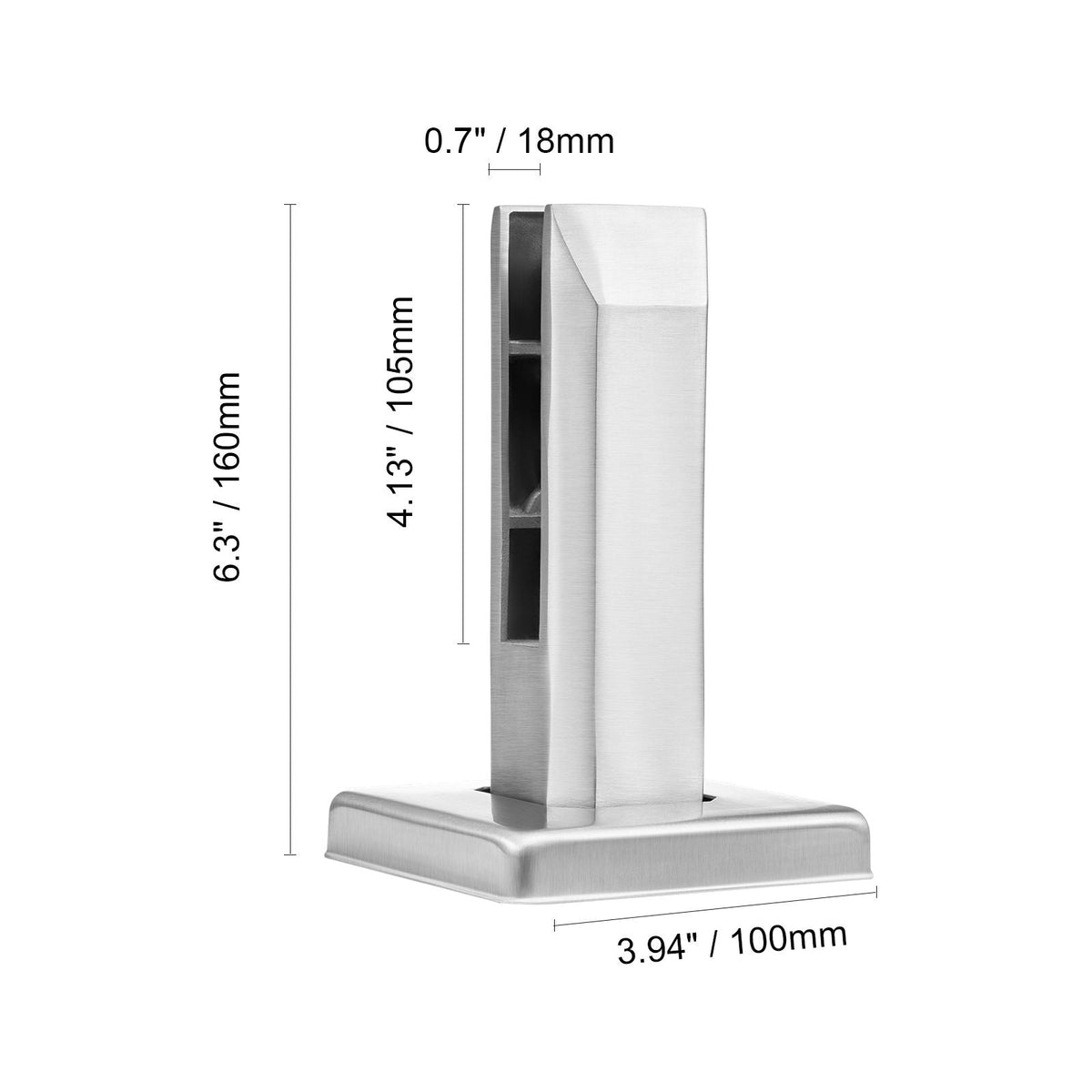 Glass Clamp, 10 PCS Square Glass Railing Bracket for 0.31 "-0.47 " Tempered Glass, 304 Stainless Steel Glass Mounting Clamp, 0.12' Thick Glass Shelf Bracket for Balcony, Garden, Stair, Silver