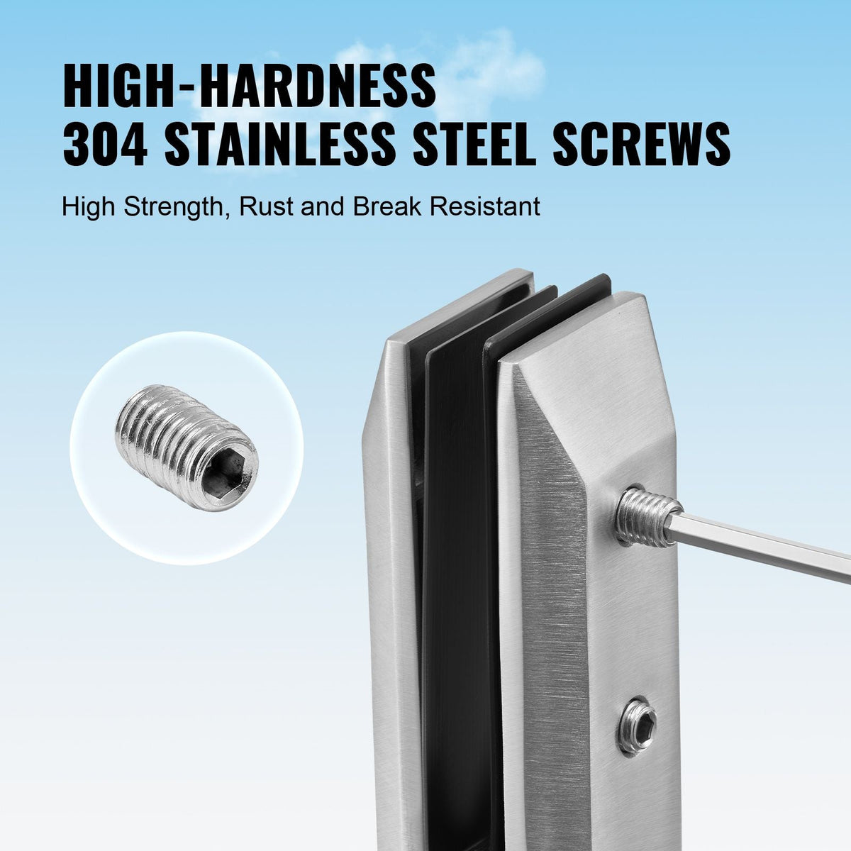 Glass Clamp, 10 PCS Square Glass Railing Bracket for 0.31 "-0.47 " Tempered Glass, 304 Stainless Steel Glass Mounting Clamp, 0.12' Thick Glass Shelf Bracket for Balcony, Garden, Stair, Silver