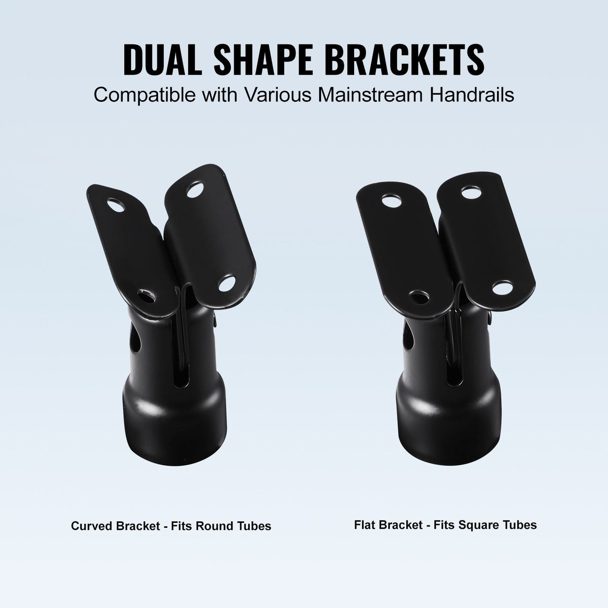 Glass Clamp, 35.83" Height Glass Railing Bracket for 0.39 "-0.47 " Thickness Tempered Glass, 304 Stainless Steel Glass Mounting Clamp, Glass Shelf Bracket for Balcony, Garden, Deck, Stair, Black