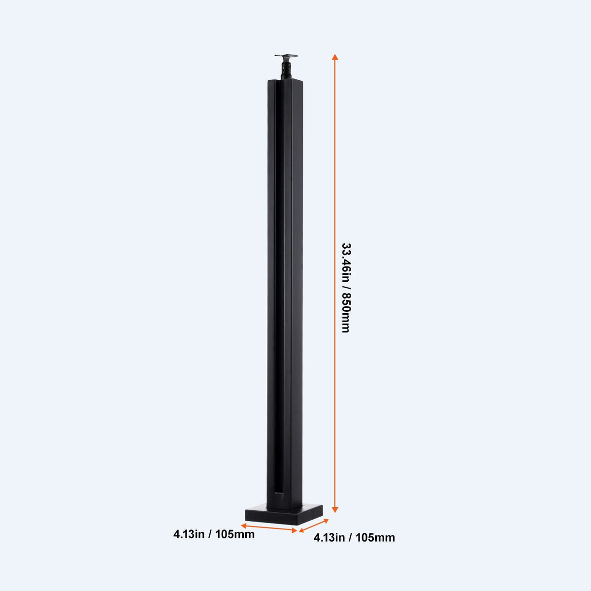 Glass Clamp, 35.83" Height Glass Railing Bracket for 0.39 "-0.47 " Thickness Tempered Glass, 304 Stainless Steel Glass Mounting Clamp, Glass Shelf Bracket for Balcony, Garden, Deck, Stair, Black