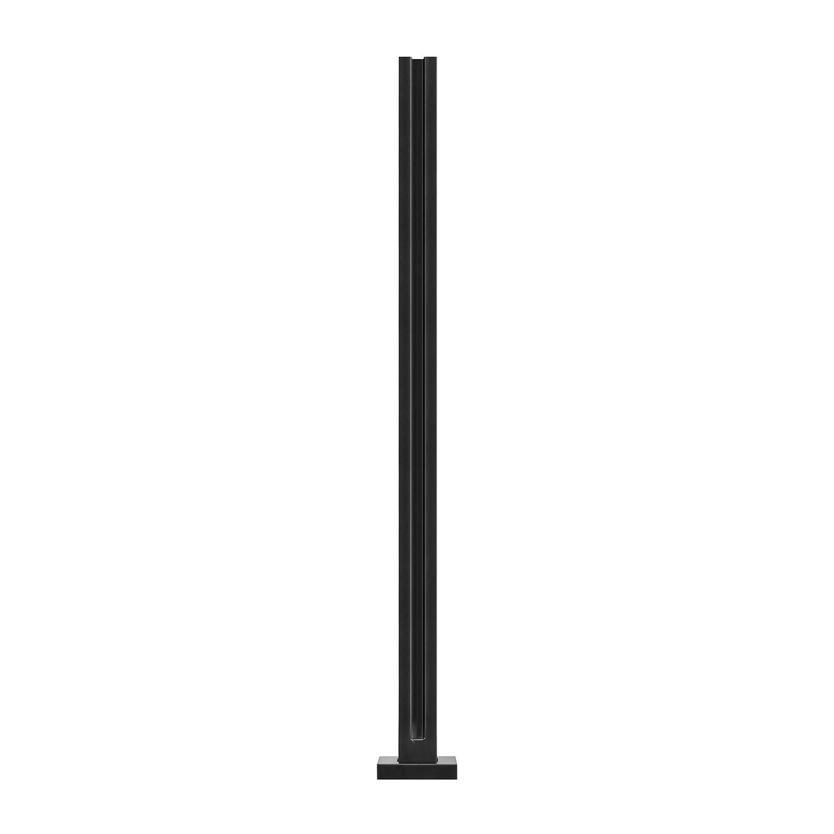 Glass Clamp, 37.4" Height Glass Railing Bracket for 0.39 "-0.47 " Thickness Tempered Glass, 304 Stainless Steel Glass Mounting Clamp, Glass Shelf Bracket for Balcony, Garden, Deck, Stair, Black