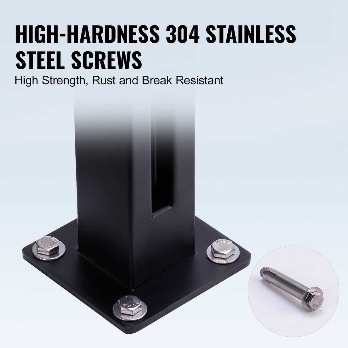 Glass Clamp, 37.4" Height Glass Railing Bracket for 0.39 "-0.47 " Thickness Tempered Glass, 304 Stainless Steel Glass Mounting Clamp, Glass Shelf Bracket for Balcony, Garden, Deck, Stair, Black