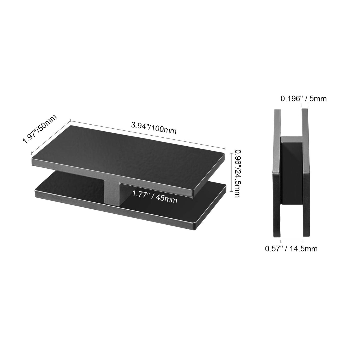 Glass Clamp, 4 PCS Rectangle Glass Railing Bracket for 0.31 "-0.47 " Tempered Glass, 304 Stainless Steel Glass Mounting Clamp, 0.2' Thick Glass Shelf Bracket for Balcony, Garden, Pool, Stair