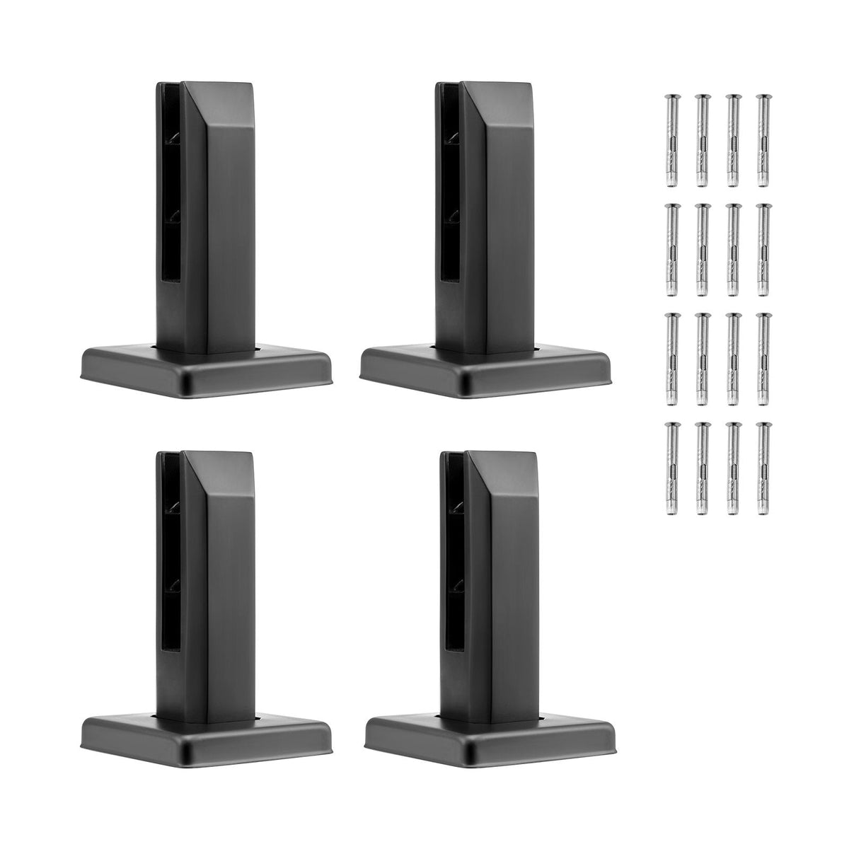 Glass Clamp, 4 PCS Square Glass Railing Bracket for 0.31 "-0.47 " Tempered Glass, 304 Stainless Steel Glass Mounting Clamp, 0.12' Thick Glass Shelf Bracket for Balcony, Garden, Deck, Stair