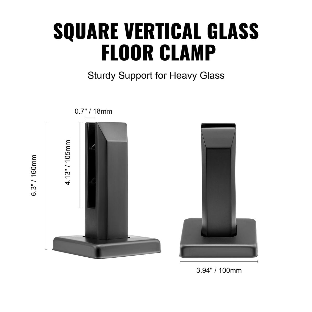 Glass Clamp, 4 PCS Square Glass Railing Bracket for 0.31 "-0.47 " Tempered Glass, 304 Stainless Steel Glass Mounting Clamp, 0.12' Thick Glass Shelf Bracket for Balcony, Garden, Deck, Stair