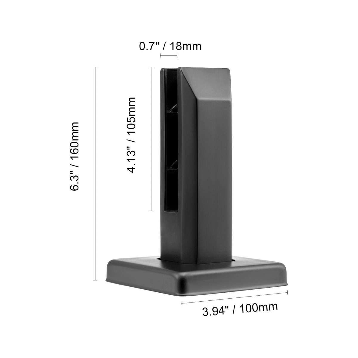 Glass Clamp, 4 PCS Square Glass Railing Bracket for 0.31 "-0.47 " Tempered Glass, 304 Stainless Steel Glass Mounting Clamp, 0.12' Thick Glass Shelf Bracket for Balcony, Garden, Deck, Stair