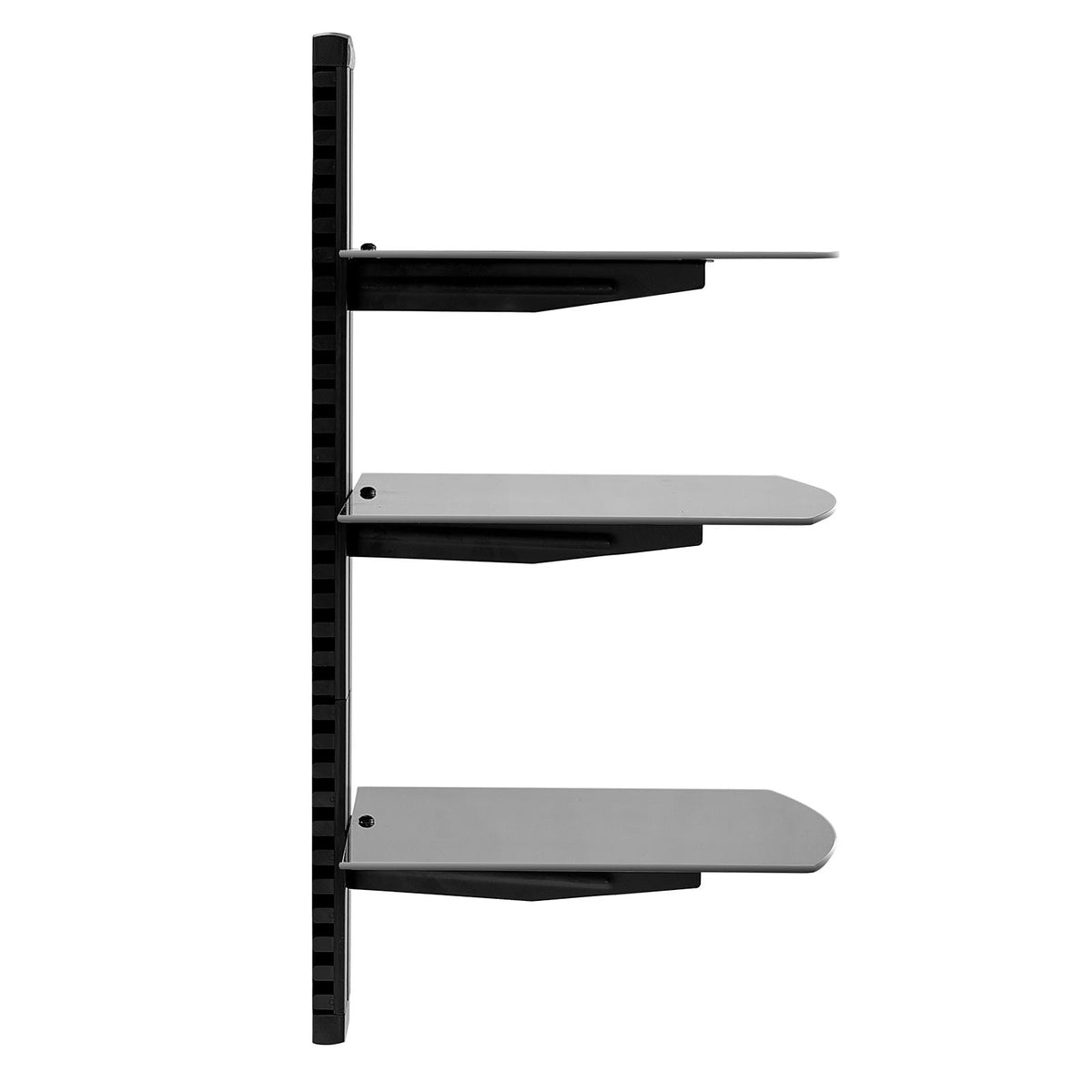 Glass Floating Shelves, Holds up to 18 lbs, TV Wall Mount with Shelf, Strengthened Floating Entertainment Center for DVD Players / PS4 / Cable Boxes/Game Consoles/Sky Box/TV Accessories-3 Tiers