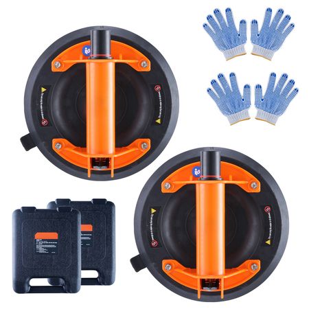 Glass Suction Cup, 8" 2 Pack 615 lbs Load Capacity, Vacuum Suction Cup with ABS Handle and Carry Box, Heavy Duty Industrial Suction Cup Lifter Tool for Glass, Granite, Tile, Metal, Wood Lifting