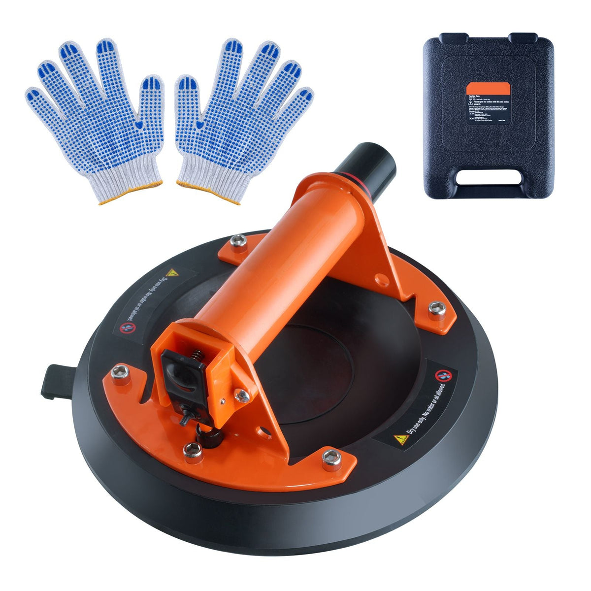 Glass Suction Cup, 8" 615 lbs Load Capacity, Vacuum Suction Cup with ABS Handle and Carry Box, Heavy Duty Industrial Suction Cup Lifter Tool for Glass, Granite, Tile, Metal, Wood Panel Lifting