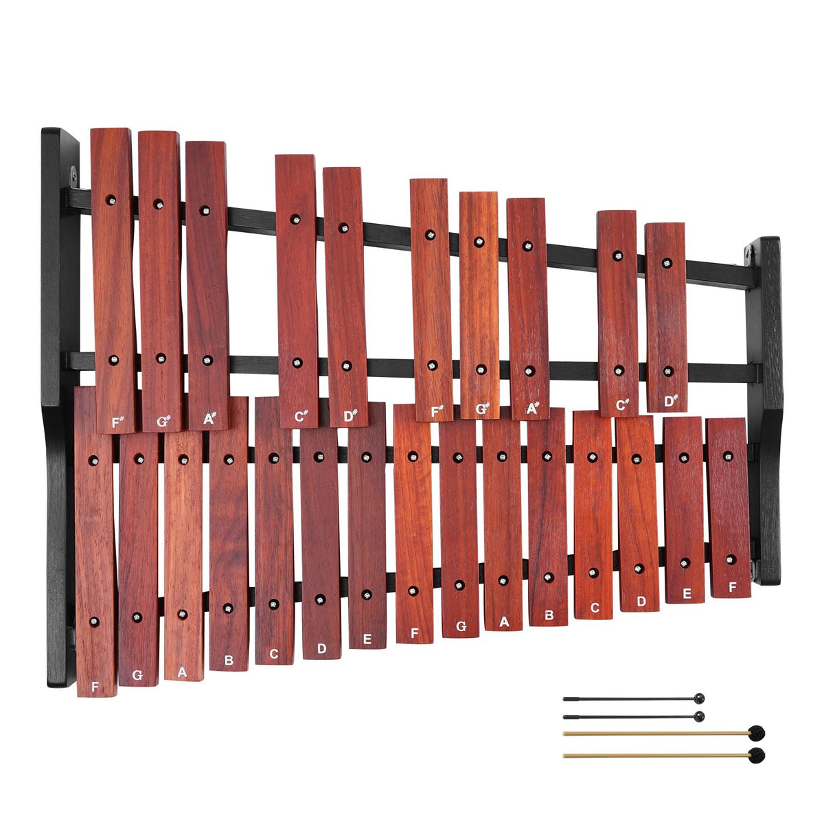 Glockenspiel Xylophone, 25 Notes, Wooden Professional Xylophone Percussion Instrument, with 4 Mallets, Carrying Bag, Beginner Glockenspiel Musical Instrument Kit for Adults and Kids Students