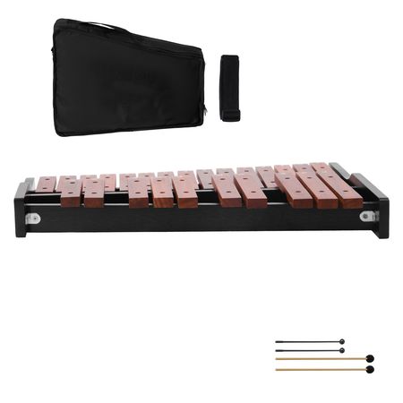 Glockenspiel Xylophone, 25 Notes, Wooden Professional Xylophone Percussion Instrument, with 4 Mallets, Carrying Bag, Beginner Glockenspiel Musical Instrument Kit for Adults and Kids Students