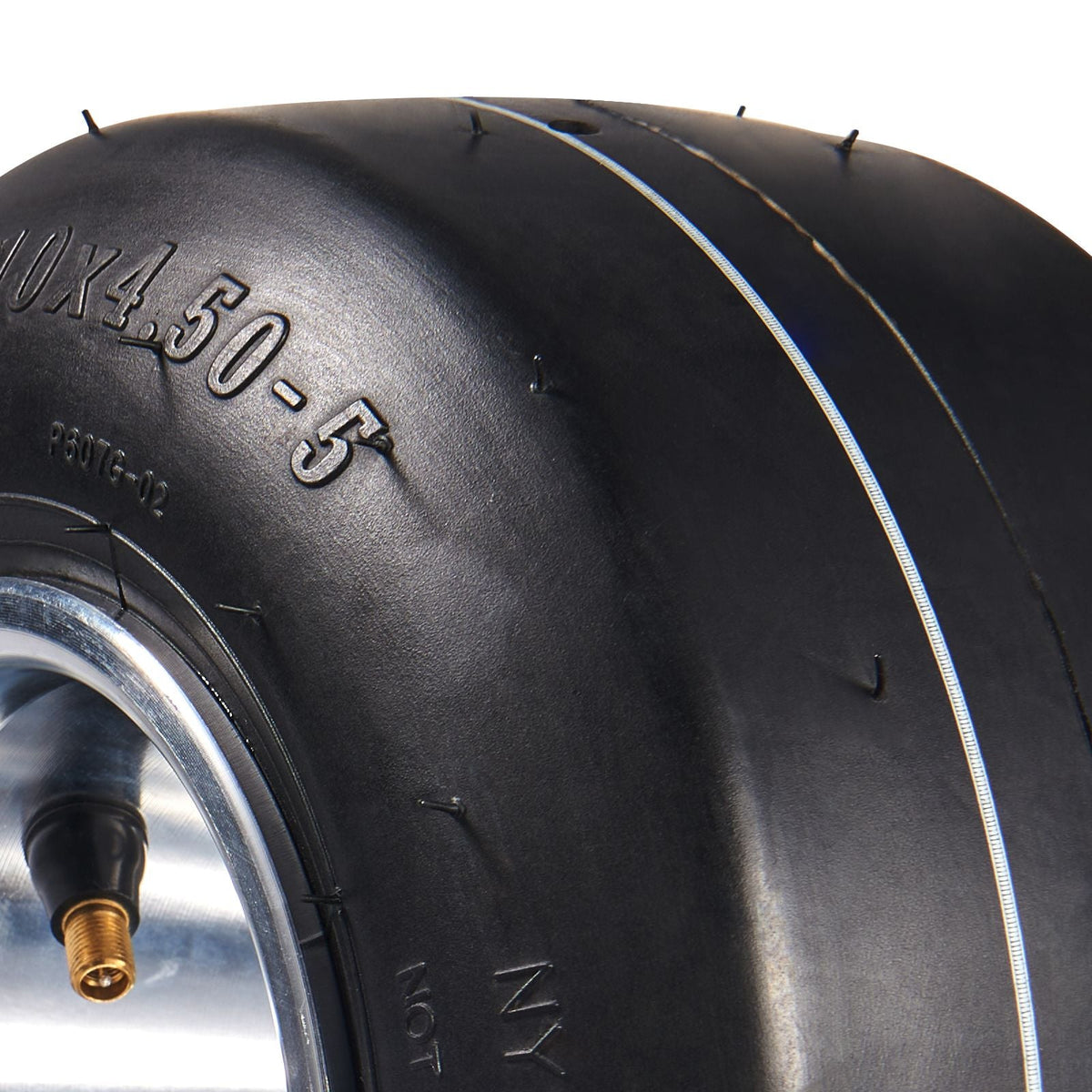 Go Kart Tires and Rims, 10x4.5-5" Go Kart Wheels, 2-Pack Front Wheels, Aluminum Alloy Rims and Rubber Tires, Hub-Rim Fit Bolt Pattern 1.57 inch with 3 Bolt Holes, Replacement Pneumatic Tire