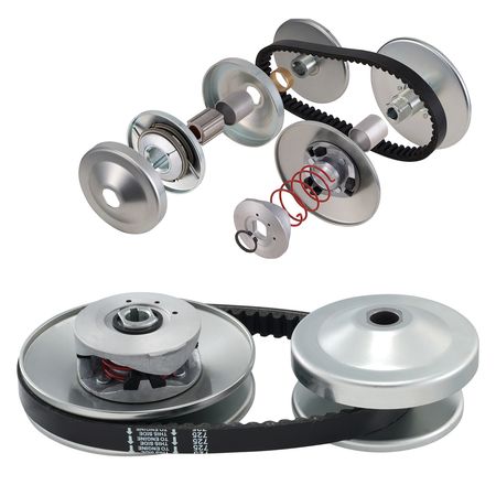 Go-Kart Torque Converter, 3/4" Go-Kart Clutch Kit, 30 Series Asymmetrical Driver Pulley Replacement with Drive Belt, for 2-8 HP Small Engines, Replace Comet 219552, Manco 5957, Yerf Dog Q43201W
