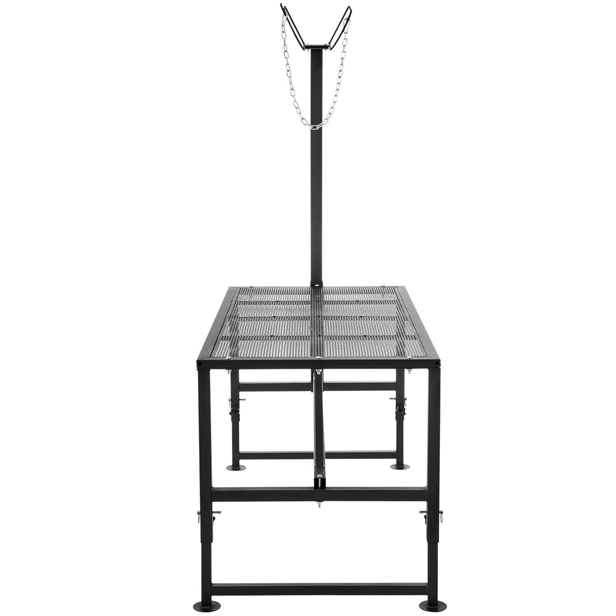 Goat & Sheep Stand, 47x23 inch Livestock Stand, Metal Livestock Milking and Shearing Stand 21" to 33" Adjustable Height, with Headpiece and Nose Loop, 500lbs Loading Weight, Black
