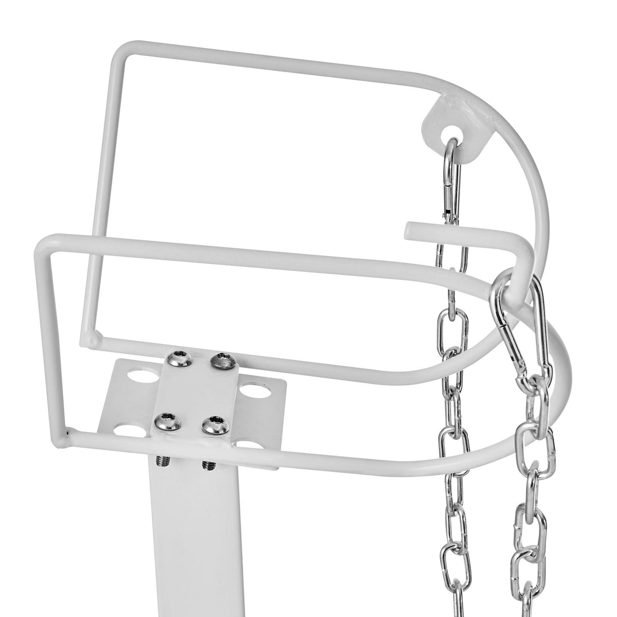 Goat & Sheep Stand, 47x23 inch Livestock Stand, Metal Livestock Milking and Shearing Stand 21" to 33" Adjustable Height, with Headpiece and Nose Loop, 500lbs Loading Weight, White