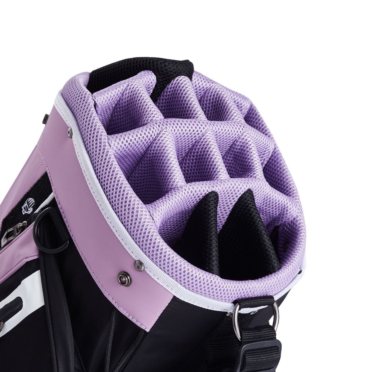 Golf Cart Bag with 14 Way Organizer Divider Top, 36' Multiple Pockets Premium Cart Bag, Durable Golf Bags with Handles & Dust Cover & Detachable Strap for Men & Women, Black Purple