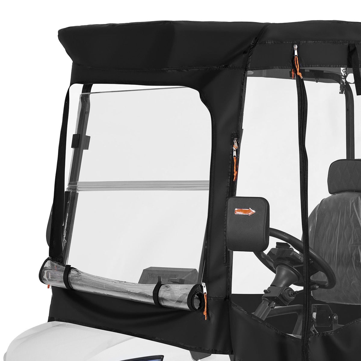 Golf Cart Cover, Visible Full-Enclosure 2&2+2 Passenger Golf Cart, 420D Waterproof Oxford Fabric Club Car Cover Fits Most Carts Club Car, Yamaha, EZGO, Honda, PVC Coating & Windproof Hook Design