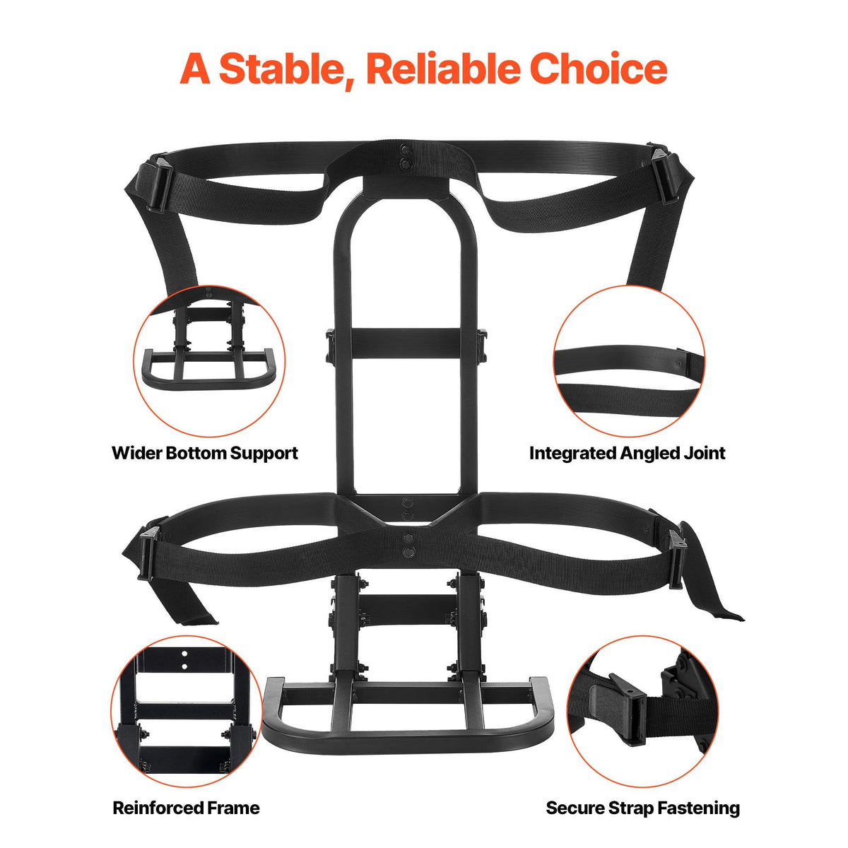 Golf Cart Rear Seat Bag Holder, 27.1 x 15.6 x 29.7 inch, Compatible with Most Golf Carts with Rear Seat Grab Bar, Space-Saving Carbon Steel Bag Holder Bracket, No-Drilling Installation, Black