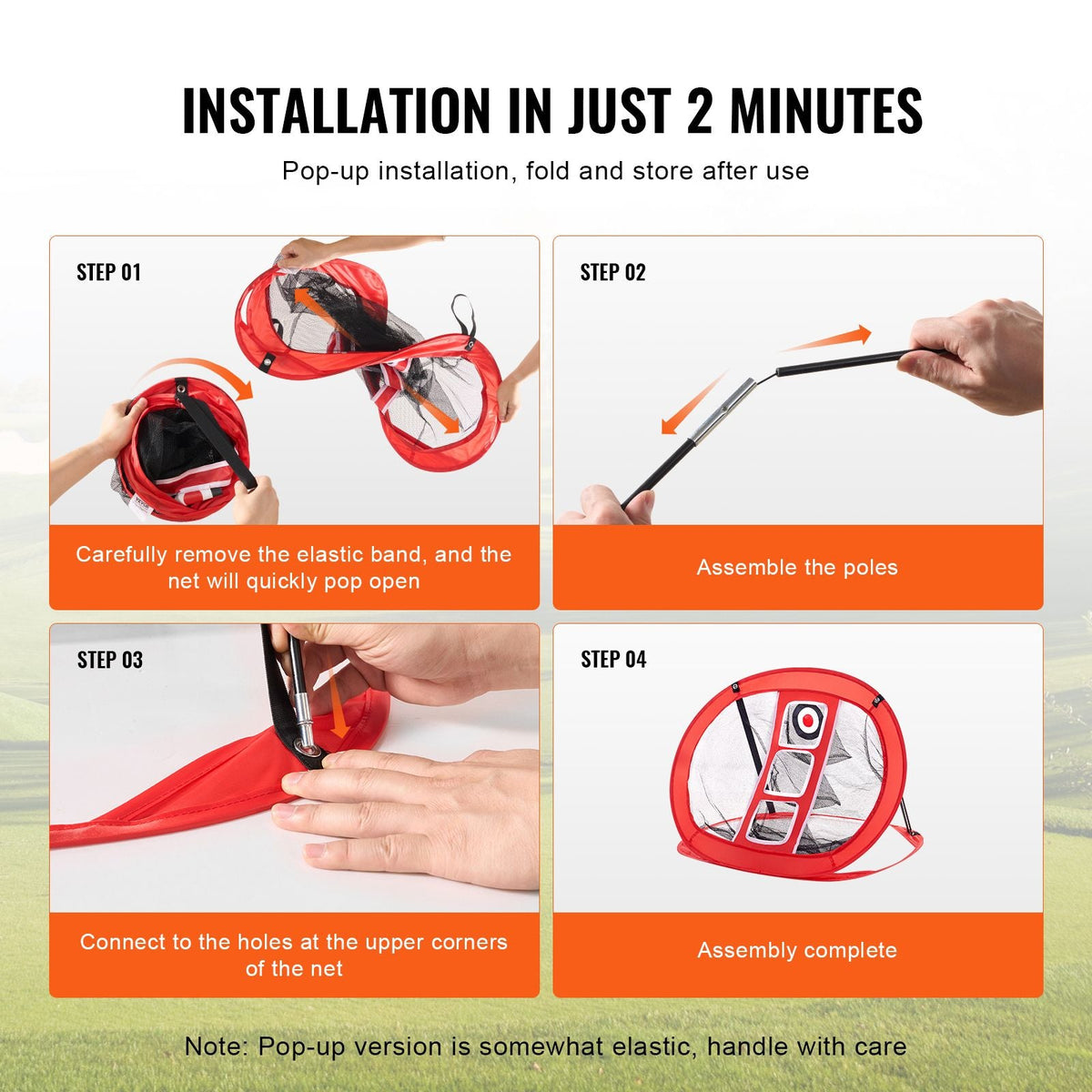 Golf Chipping Net, Pop Up Golf Practice Net, Portable Indoor Outdoor Home Golf Hitting Aid Net with Target and Carry Bag, for Backyard Driving Training Swing, Gift for Men, Golf Lover, Red