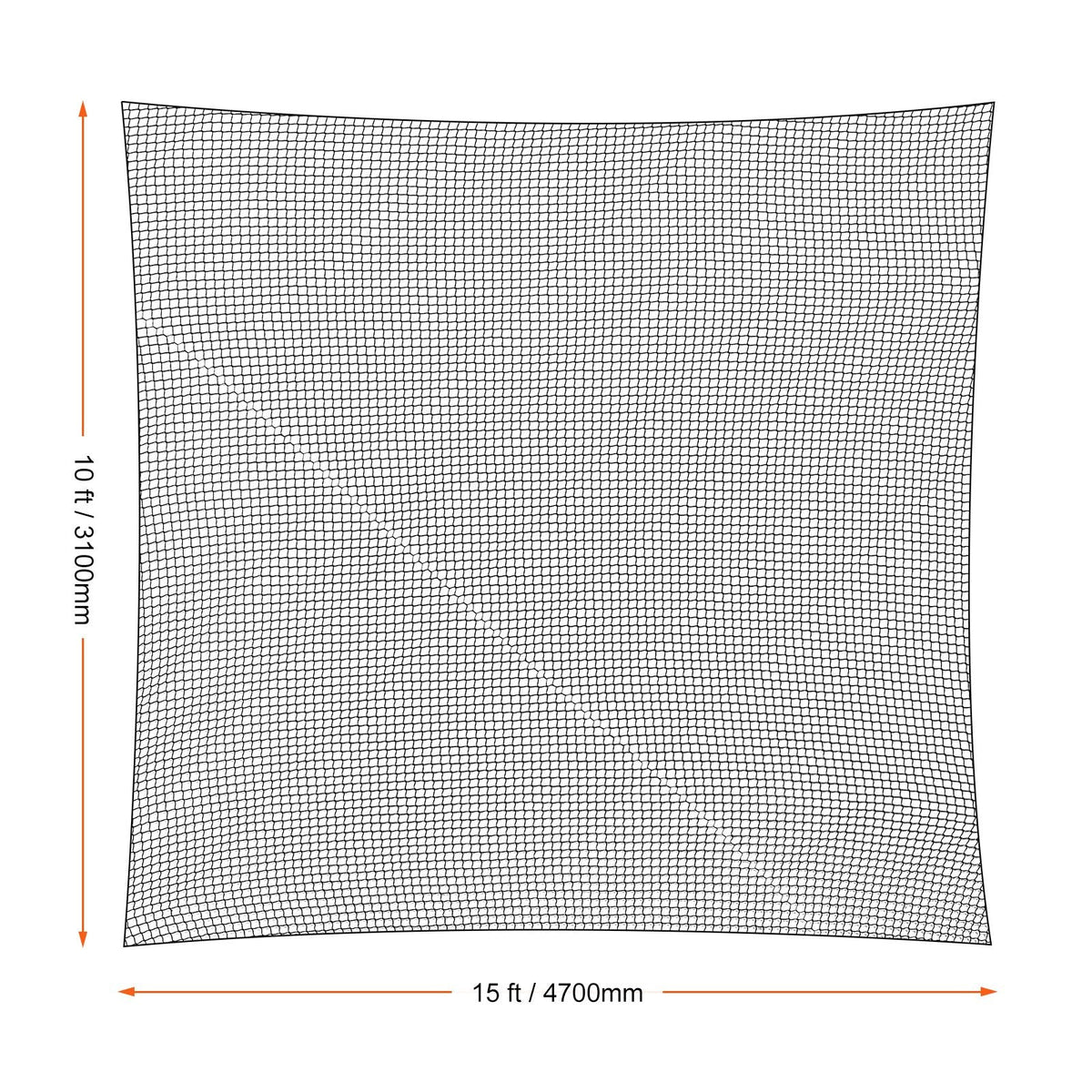 Golf Net, 10x15ft Golf Practice Net, Indoor Hitting Net for Golf, Baseball, Hockey, Soccer, Heavy Duty Nylon DIY Ball Net, Sports Netting Barrier for Backyard Driving Training Swing (Net Only)