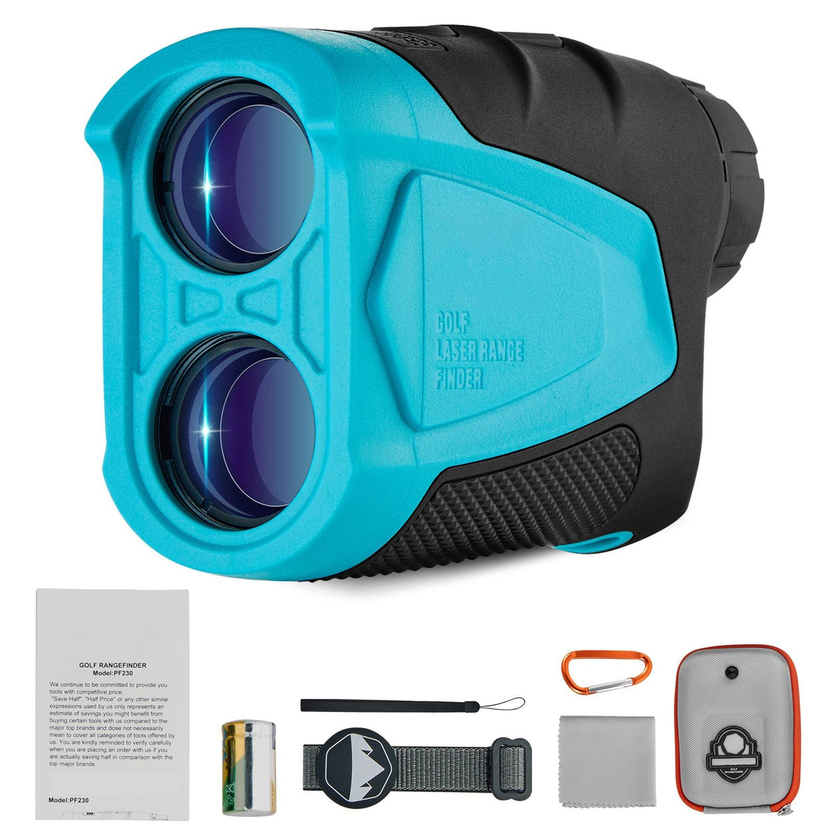 Golf Rangefinder, 1000 Yards Laser Golfing Hunting Range Finder, 6X Magnification Distance Measuring, Golfing Accessory with External Magnet Mount, High-Precision Flag Lock, Slope, and Batteries