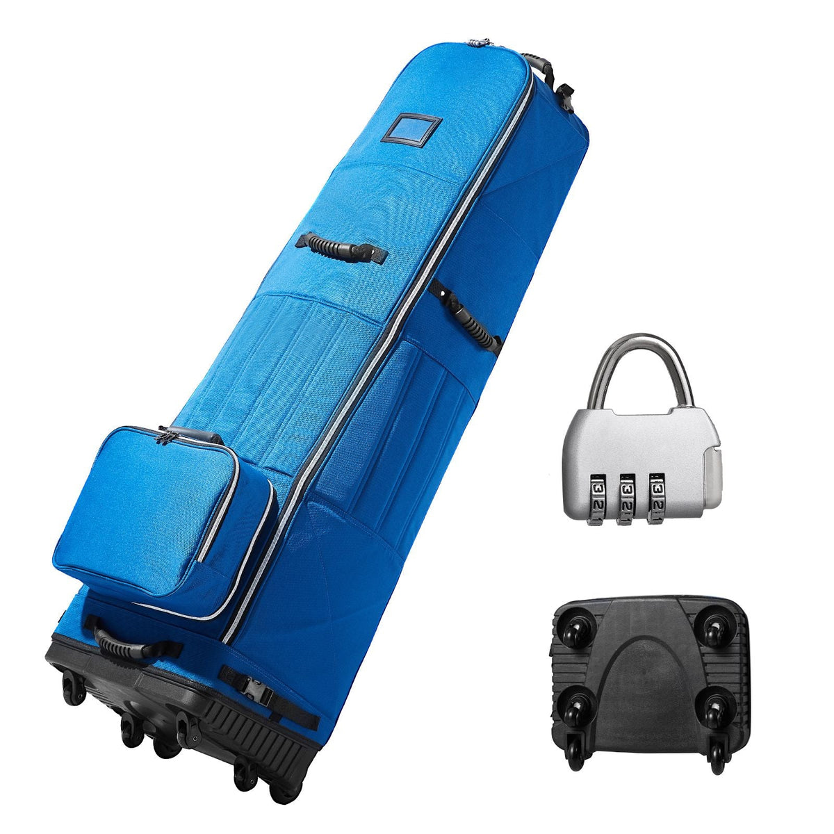 Golf Travel Bag, Outdoors Soft-Sided Golf Travel Cover, Heavy Duty 1200D Polyester Oxford Wear-Resistant Waterproof, Padded Luggage Case with Wheels, Foldable Golf Club Storage Bag for Airline