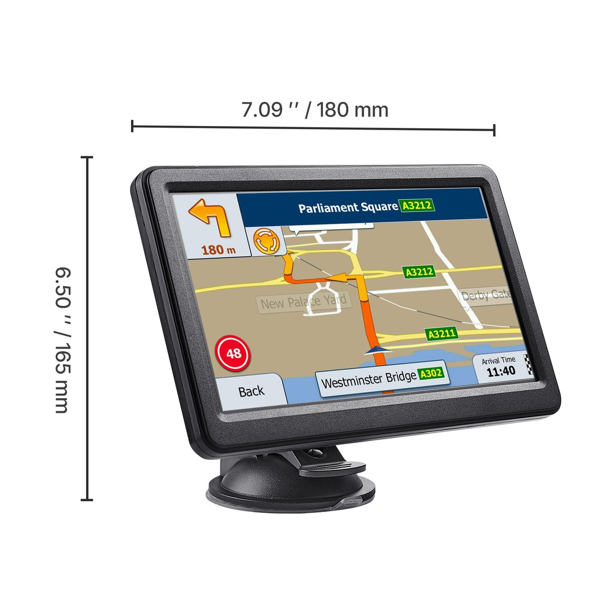 GPS Navigator for Car, 7 inch Touch Screen 16GB GPS Navigation System with Lifetime Map Updates, Voice Turn-by-Turn Guidance, Speed and Red Light Warning, Custom Truck Routing, for Car Truck RV