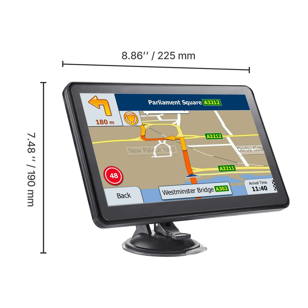GPS Navigator for Car, 9 inch Touch Screen 16GB GPS Navigation System with Lifetime Map Updates, Voice Turn-by-Turn Guidance, Speed and Red Light Warning, Custom Truck Routing, for Car Truck RV