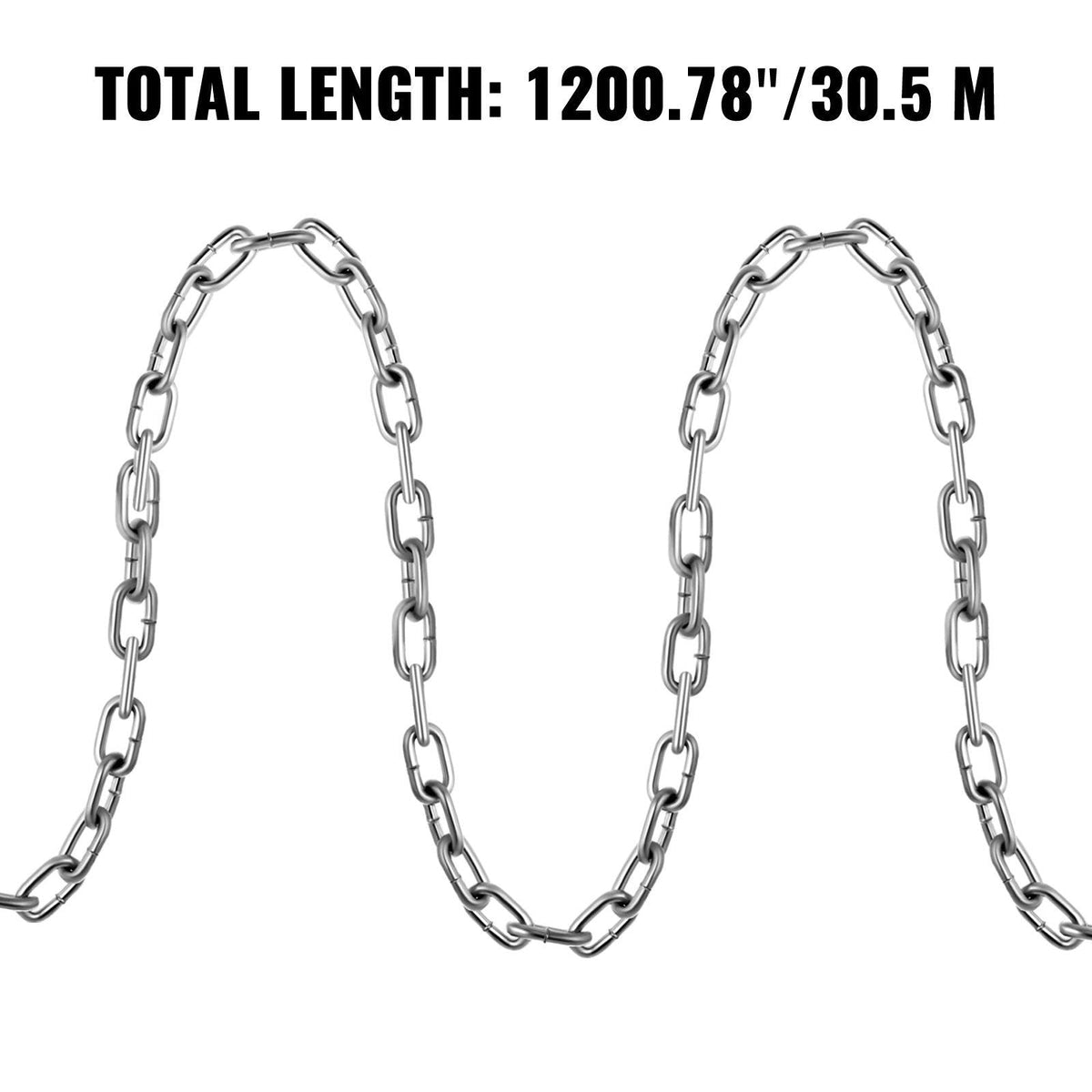 Grade 30 Chain 3/16 Inch by 100Ft Length Grade 30 Proof Coil Chain Zinc Plated Grade 30 Chain for Towing Logging Agriculture and Guard Rails