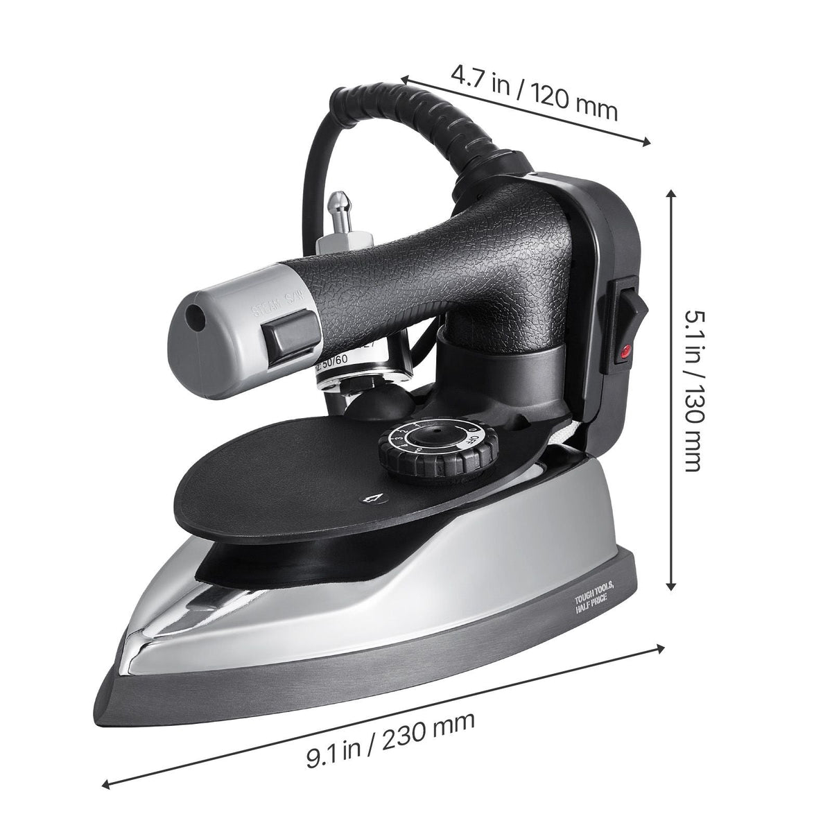 Gravity Feed Steam Iron, 1000W Gravity Feed Iron with 3.5 L Large Capacity Tank, Demineralizer Cartridges, Non-Stick Ironing Shoe, 5 Temperature Settings Industrial Electric Steam Iron Set