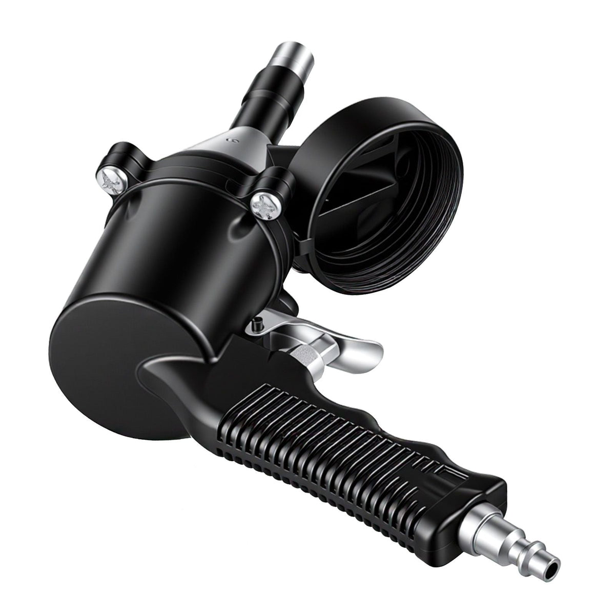 Grease Gun, Continuous Cycle Heavy Duty 6000 PSI High Pressure, Pistol Grip Grease Gun Kit with 14 oz Capacity, Includes 18-Inch Flex Hose, 1 Extension Rigid Pipe, 2 Flat Nozzles for Automotive