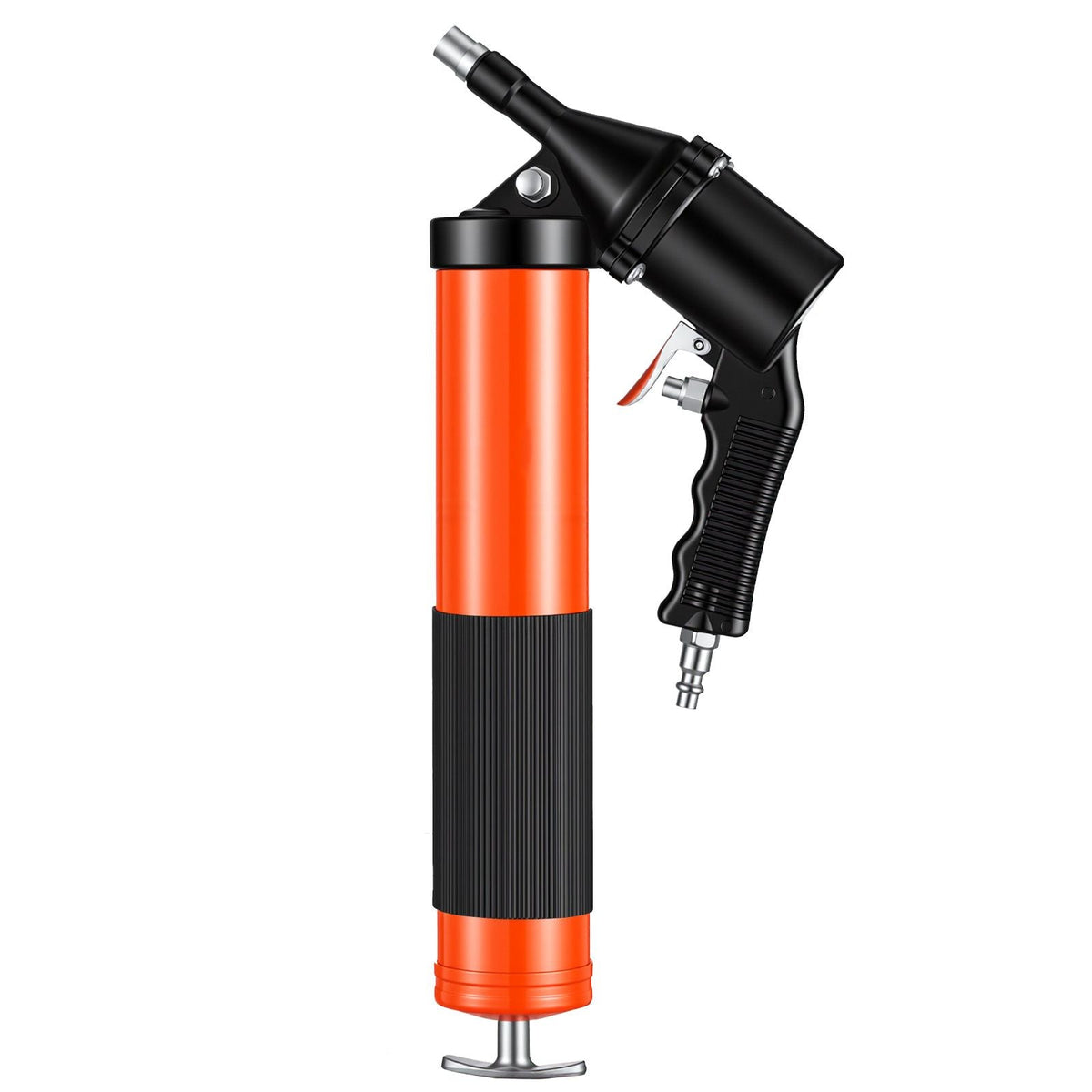 Grease Gun, Continuous Cycle Heavy Duty 6000 PSI High Pressure, Pistol Grip Grease Gun Kit with 14 oz Capacity, Includes 18-Inch Flex Hose, 1 Extension Rigid Pipe, 2 Flat Nozzles for Automotive
