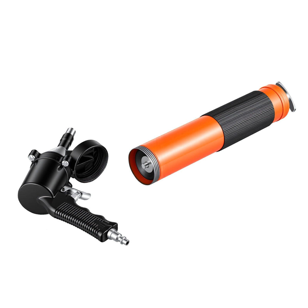 Grease Gun, Continuous Cycle Heavy Duty 6000 PSI High Pressure, Pistol Grip Grease Gun Kit with 14 oz Capacity, Includes 18-Inch Flex Hose, 1 Extension Rigid Pipe, 2 Flat Nozzles for Automotive