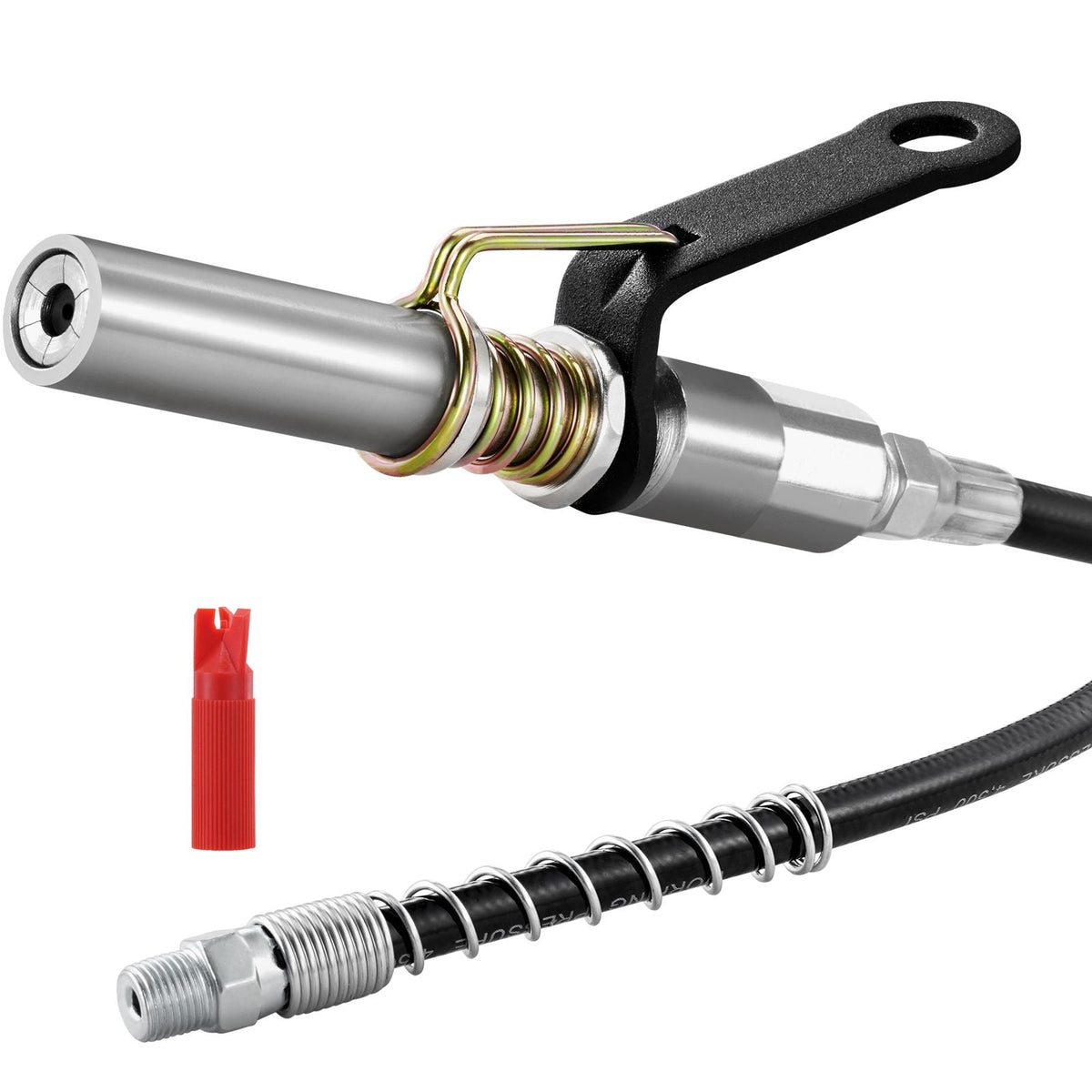 Grease Gun Coupler, 10000 PSI High Pressure, 6-Jaw Locking, Quick Release Grease Gun Tip with Hose/Zerk Fittings Cleaner, Compatible with All Grease Guns 1/8" NPT Grease Fittings for Automobiles