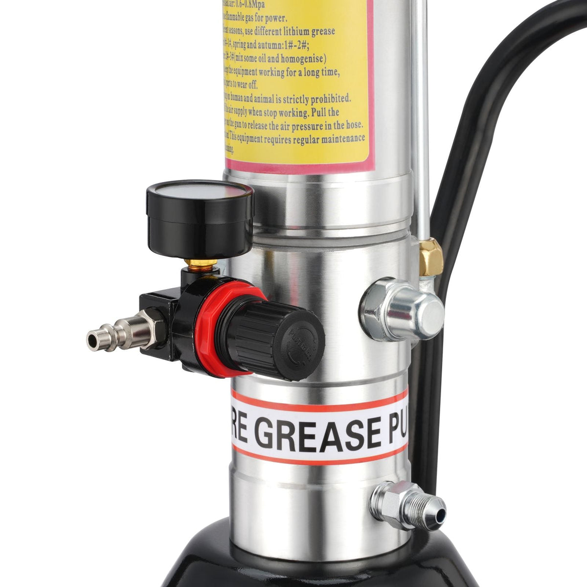 Grease Pump, 5 Gallon 20L, Air Operated Grease Pump with 13 ft High Pressure Hose and Grease Gun, Pneumatic Grease Bucket Pump with Wheels, Portable Lubrication Grease Pump 50:1 Pressure Ratio