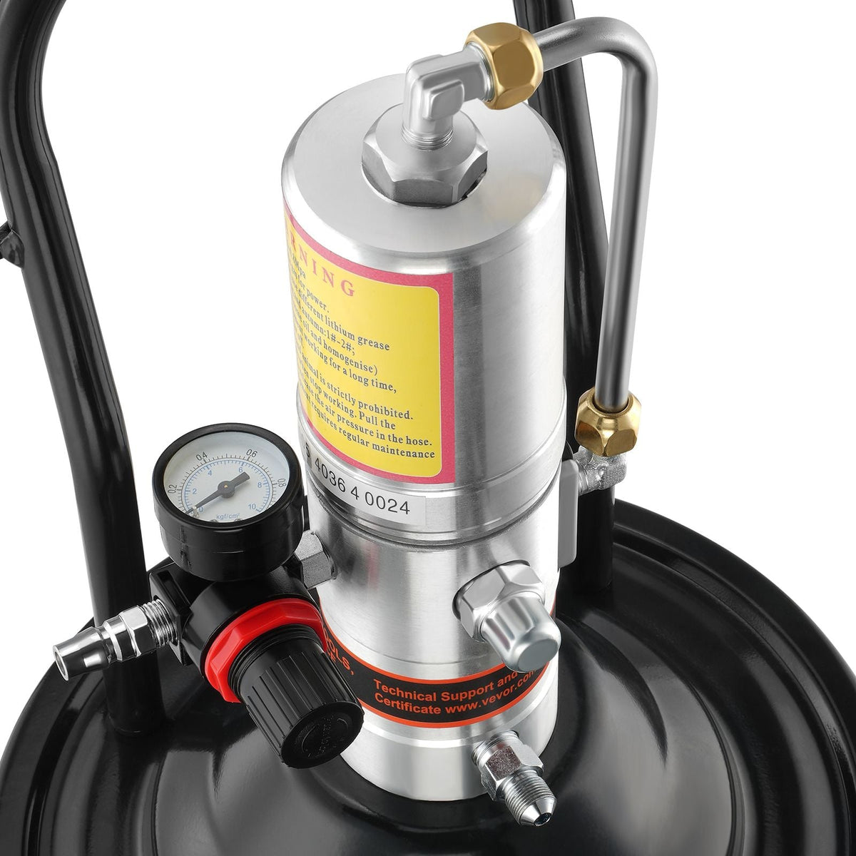 Grease Pump, 50:1 Pressure Ratio Air Operated Grease Pump with 13 ft High Pressure Hose and Grease Gun, Pneumatic Grease Pump with Barrel Cap, Portable Lubrication Grease Pump 360° Gun Head