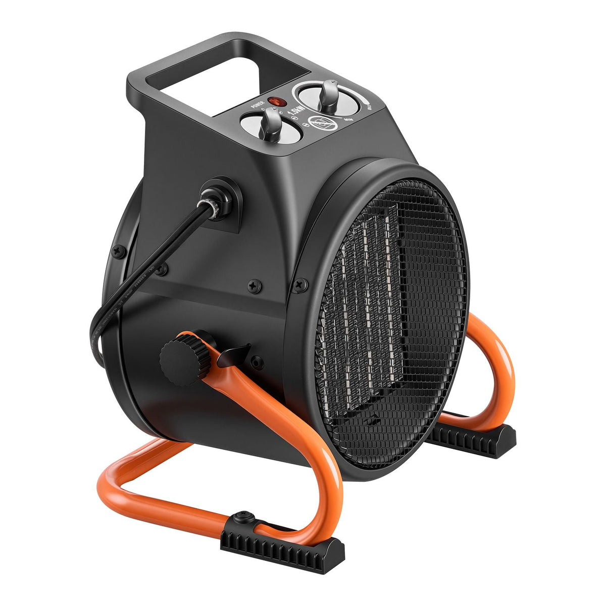 Greenhouse Heater, 1500W Electric PTC Space Heater with Thermostat, Fan, Low & High Heat Modes, 15° Adjustable Angle, Overheat Protection, for Grow Tent, Greenhouse, Flower Room, Home Office