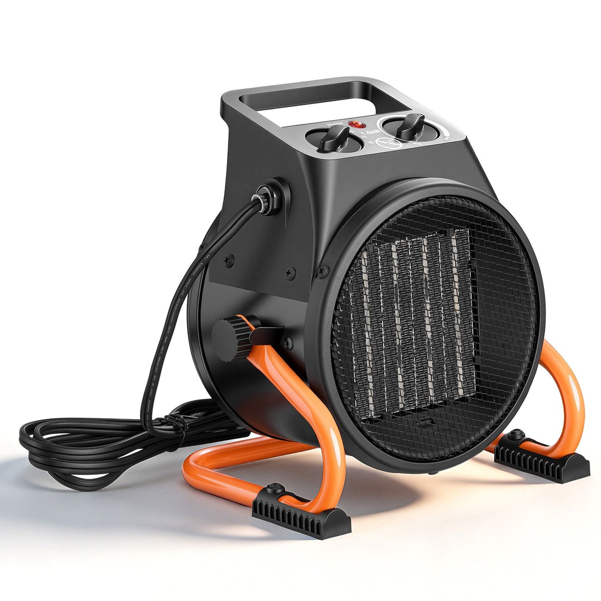 Greenhouse Heater, 1500W Electric PTC Space Heater with Thermostat, Fan, Low & High Heat Modes, 15° Adjustable Angle, Overheat Protection, for Grow Tent, Greenhouse, Flower Room, Home Office