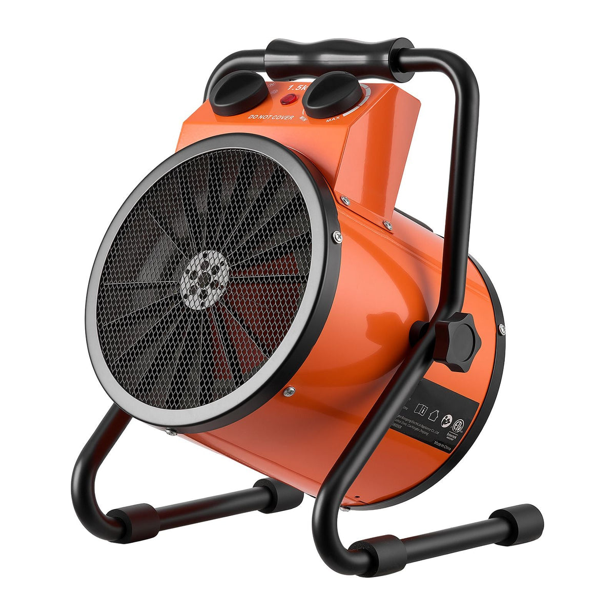 Greenhouse Heater, 1500W Electric Space Heater with Thermostat, Heating Tube Element, 25° Adjustable Angle, IPX4 & Overheat Protection, Great for Grow Tent, Greenhouse, Flower Room, Home Office