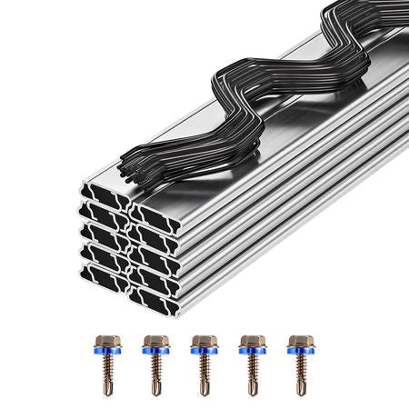 Greenhouse Spring Wire and Lock Channel, 20 Packs 6.56 ft PVC-Coated Wiggle Wire & Aluminum Alloy Channel Bundle Kit with Included Screws, 0.05 in Thickened, Poly Film & Shade Cloth Attachments