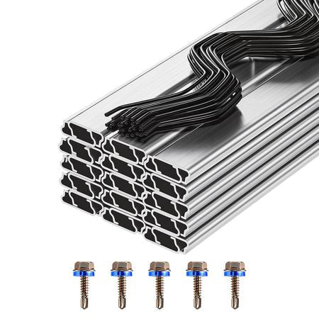 Greenhouse Spring Wire and Lock Channel, 30 Packs 6.56 ft PVC-Coated Wiggle Wire & Aluminum Alloy Channel Bundle Kit with Included Screws, 0.05 in Thickened, Poly Film & Shade Cloth Attachments