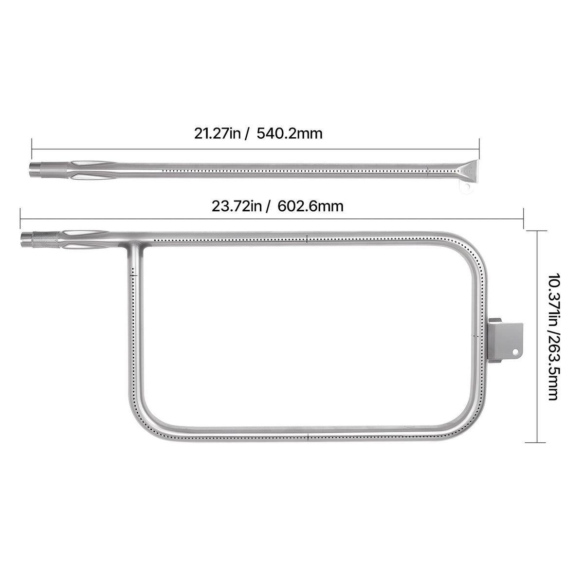 Grill Burner Tube for Weber Q3200, Q300 (2013 & earlier), Q320, Q3000 (2014 & newer), 23.75 inch 304 Stainless Steel Tube Burner for Weber 404341, 57060001, 586002, Replacement Part 60036, 80385