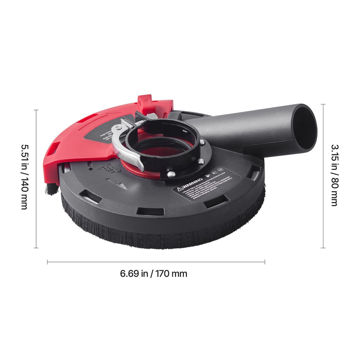 Grinding Dust Shroud for Angle Grinder, Universal 4-5 in, Surface Grinder Dust Shroud with 6 Clamping Washers, Connect to Vacuum Cleaner, Suitable for Grinding Wood Concrete Wall Stone