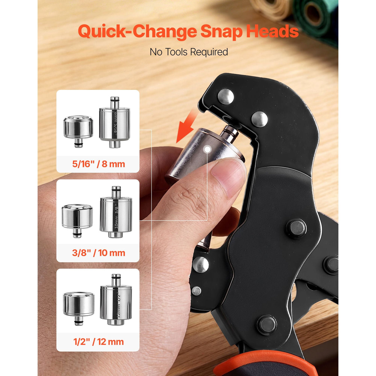 Grommet Tool Kit 5/16" 3/8" 1/2" 900 PCS Grommets Eyelet Tool Kit, with Eyelets and Washers, Manual Grommet Press Pliers, Hole Punch Tools, Blocks, for Leather, Tarps, Shoes, Crafts, Fabric