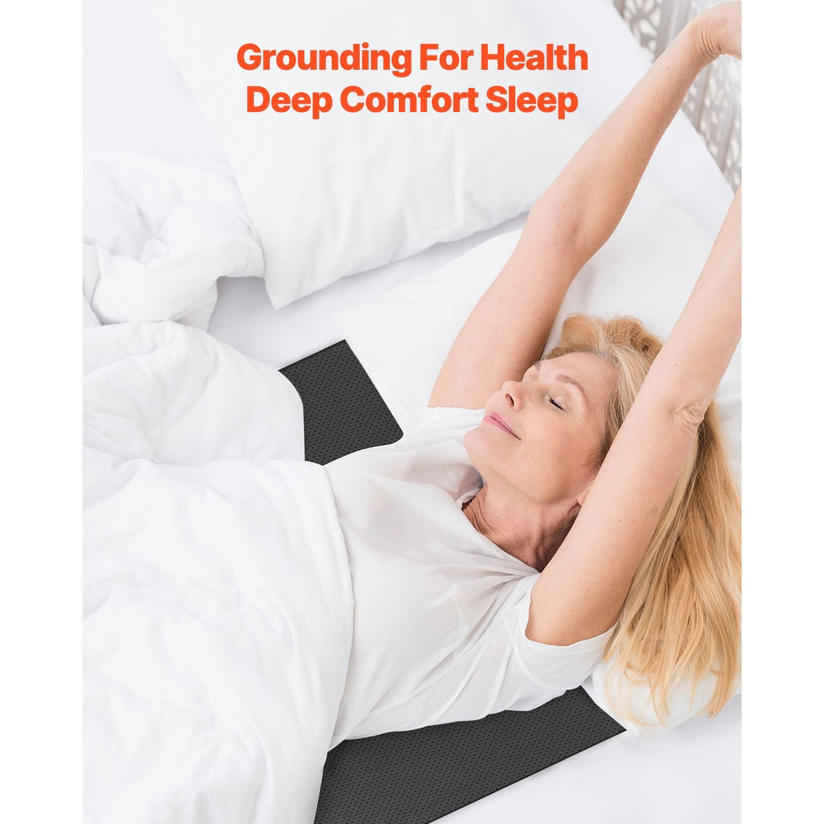 Grounding Mat, 27 x 60 in Anti-Slip PU Leather Earthing Mat, with 15 Feet Grounding Cord, Grounding Pad for Sleep, Boost Energy, Improve Sleep, Reduce Anxiety at Home Office or Work