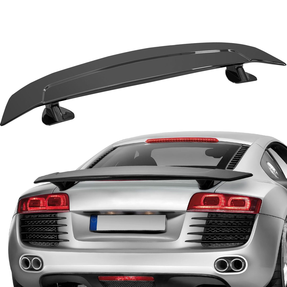 GT Wing Car Spoiler, 46.3 inch Universal Spoiler, Compatible with most Sedans and Coupes, High Strength ABS Material, Car Rear Spoiler Wing, Racing Spoiler BGW/JDM Drift Glossy Black